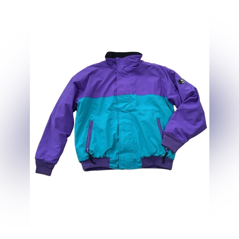 Vintage 90s Woolrich Size Medium Goretex Colorblock Fleece Lined Puffer Coat